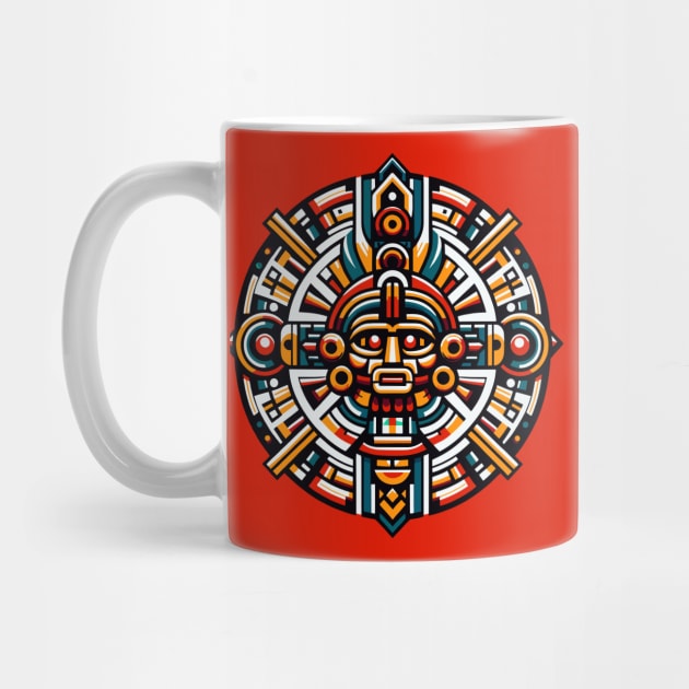 Aztec Deity Mandala: Geometric Tribal Artwork by AmandaOlsenDesigns